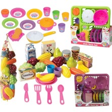 Oyuncakzade Fırsatürünü Bulaşık Tabak Çanak Seti/filede Meyve Sebze Seti Evcilik Mutfak Oyun Setleri 2li Set