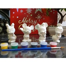 Kraterya Home 4'li Disney Mickey Mouse, Minnie Mouse Set,kendin Boya
