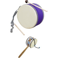 Oyuncakzade 2'li Set Askılı Çocuk Deri Davulu Bateri Seti - Deri El Davulu