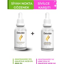 Devida Gözenek Sıkılaştırıcı ve Sivilce Karşıtı Siyah Nokta, 2 Li Serum Seti