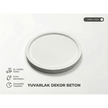 Esepix Yuvarlak Beton Dekoratif Tepsi Minimalist Takı ve Mum Düzenleyici Sunum Altlığı