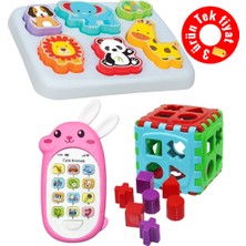 Oyuncakzade Sevimli Hayvanlar Bultak Eğitici Sesli Işıklı Tavşan Telefon Küp Bultak