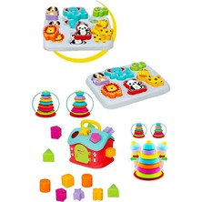 Oyuncakzade Hediyelik Bultak Ev+Sallanan Halkalar+Dede, Sevimli Hayvanlar Bultak+Zeka Geliştirici Set Oyun Setle