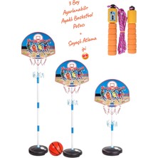 Oyuncakzade Ayarlanabilir Ayaklı Basketbol Potasi ve Atlama Ipi 2li Set Spor Oyunları