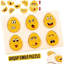 Oyuncakzade Ahşap Eğitici Öğretici Yapboz Bultak Emoji Puzzle Duyusal Oyuncak