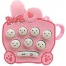 Oyuncakzade Cep Gopher Makinesi Pembe Tavşan Şeklinde Mini Köstebek Vurma El Hızlı Reaksiyon Eğitimi Oyun Makine