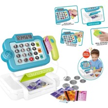 Oyuncakzade Sesli ve Işıklı Dokunmatik Oyuncak Mavi Yazar Kasa Barkod Okuyuculu Eğitici Oyuncak