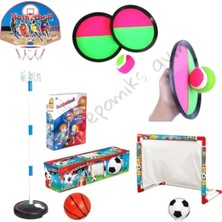 Oyuncakzade Futbol Kalesi + Ayaklı Basketbol Potası- At Tut Yakala Erkek Çocuk Oyuncakları -