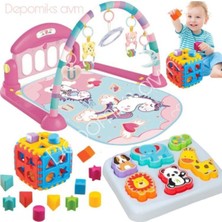 Oyuncakzade Piyanolu Bebek Oyun Halısı Aynalı Müzikli Işıklı Jimnastik Merkezi Sevimli Hayvanlar Bultak 3in1
