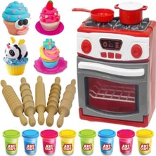 Oyuncakzade Oyuncak Fırın Merdane 8 Adet Oyun Hamuru Eğitici Oyuncak Kap Kek Oyun Hamuru Set