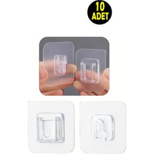 Usin 10 Adet Çift Taraflı Kendinden Yapışkanlı Askı Montaj Asma Aparatı Banyo Mutfak Askı Aparatı
