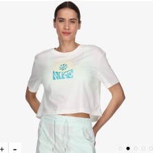 Nnike Sportswear Essentials Oc1 Eday Short-Sleeve Bol Kalıp Beyaz Kadın T-Shirt FV4230-100
