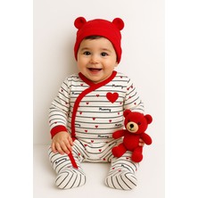 Aki Moda Kids Kız Yenidoğan Bebek I Love Mom Dad Baskılı Tulum