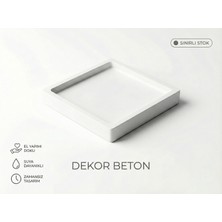 Esepix Kare Beton Dekoratif Tepsi Minimalist Takı Düzenleyici ve Anahtarlık Obje Altlığı