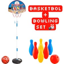 Oyuncakzade Ayarlanabilir Basketbol Potası 120 cm + Bowling Set