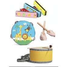 Oyuncakzade Okul Öncesi Ritim Eğitimi Seti / Davul, Ritim Çubukları, Ahsap Tef, Ahsap Mızıka
