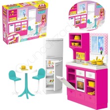 Oyuncakzade Linda Bebekli Oyuncak Mutfak + 4 Renkli Oyun Hamuru Seti Linda Mutfak Seti Kız Oyuncakları Mutfak