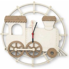 Başarır Lazer Dekoratif Ahşap Tren Duvar Saati