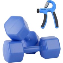 Oyuncakzade Dambıl Seti 5 kg x 2 Adet 10 kg Ağırlık Seti Dumbell Set + Ayarlı El Yayı Bilek Kas Güçlendirme