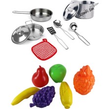 Oyuncakzade Oyuncak Paslanmaz Tava Tencere Seti + Meyveler