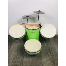 Oyuncakzade Çocuk El Yapımı Ahşap Bateri Seti