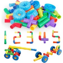 Oyuncakzade Tekerlekli Boru Yapı Oyuncak 72 Parça Zeka Geliştirici Set
