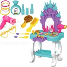 Oyuncakzade Oyuncak Şato Güzellik Masası Aynalı Aksesuarlı Makyaj Seti Kız Çocuk Oyuncak