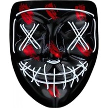 Marsilyan Hallowen Parti Maskesi Neon LED Işıklı Maske 3 Modlu Cadılar Bayramı Maskesi