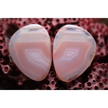 Aries 37.75CT 27.6X21.3MM Natural Banded Agate Pair