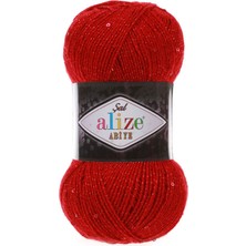 Alize Şal Abiye (5 Adet) 56 Kırmızı Renk Elörgü Ipliği