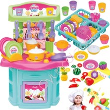 Oyuncakzade Oyuncak Şef Mutfak Aksesuarlı Bulasik Sepeti 12 Parça Kesilebilen Meyve Sebze Set