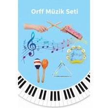 Oyuncakzade Üçgen Zil Tef Ahşap Mızıka Ritim Çubuğu Marakas Orff Müzik Seti