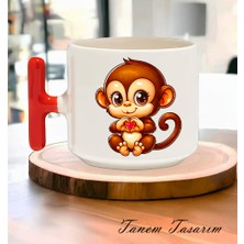 Tanem Tasarım Bardak Kahve Çay Fincanı Hediye Sevgili Gün - T Kulp Kupa