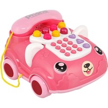 Oyuncakzade Işıklı Müzikli Eğitici Pembe Arabalı Egitici Telefon Oyuncak