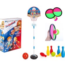 Oyuncakzade Ayaklı Ayarlanabilir Basketbol Potası At Tut Yakala Bowling Spor Oyuncakları Seti