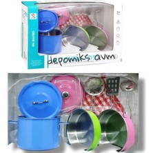 Oyuncakzade Oyuncak Renkli Metal Tencere Seti Role Olay Eğitici Oyuncak