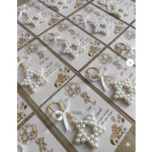 Umut Hediyecilik 15 Adet Doğum Günü Hediyelik-Mevlid Hediyesi- Yenidoğan Hediyelik Inci Yıldız Anahtarlık