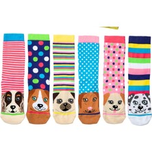 Heritage Nature Hn Socks Sevimli Köpek Desenli Unisex Renkli Çorap Seti 5'li Hediye Kutulu