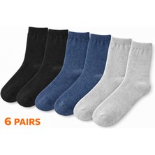 Esesto Sock 6'lı Mevsimlik Erkek Çorabı (2 Siyah-2 Gri-2 Kot Mavisi )