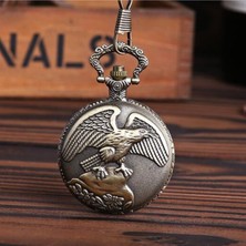 Keyfim Shop Kişiye Özel Retro Kartal Kabartmalı Quartz Köstekli Saat-1