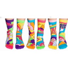 Hnsocks Renkli Çorap Mafyası Heritage Nature Groovy Hippie Renkli Desenli Unisex 5li Çorap Seti Hediye Kutulu