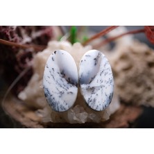 Aries 17.50CT 22.6X12.6MM Oval Natural Dentric Opal Pair