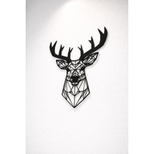 Printmagictr Özel Tasarım 3D Geometrik Geyik Duvar Tablosu