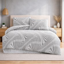 Meine Home Çift Kişilik Gri Geometrik Desenli Nevresim Takımı