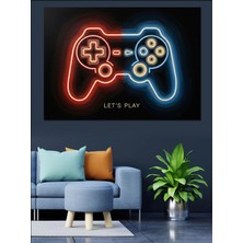 Mgi Design Neon Oyun Konsolu Kumandası Dekoratif Kanvas - Mdf Ahşap Tablo