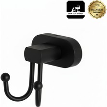 Premium Pirinç Doruk 2li Askılık Mat Siyah