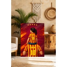 Mgi Design Sarı Kırmızı Kişiye Özel Baba Kız Taraftar Kanvas Tablo