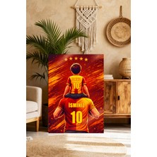 Mgi Design Sarı Kırmızı Kişiye Özel Taraftar Baba Oğul Kanvas Tablo