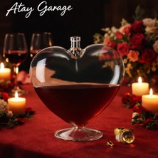 Atay Garage Kalp Şeklinde Şarap ve Viski  Sürahisi 500ml Barlar ve Partilere Özel