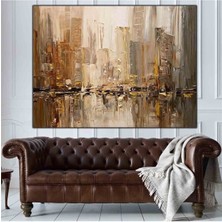 Mgi Design Şehir Manzarası Soyut Yağlı Boya Görünümlü Boya Görünümlü Hd Dijital Baskı Yatay Kanvas Tablo